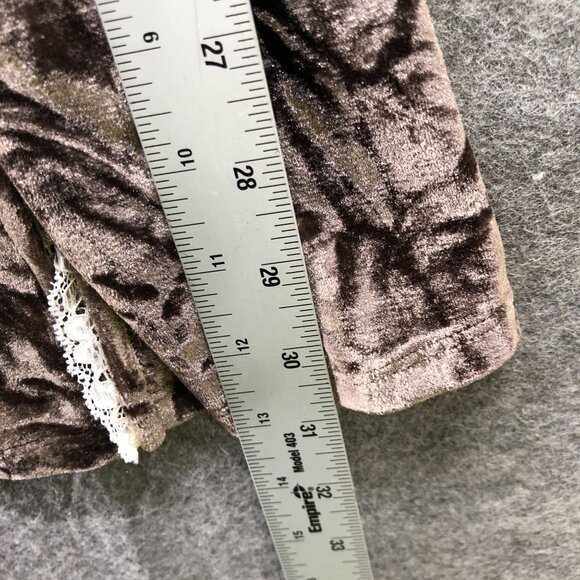 Kimchi Blue Velvet Square Neck Mini Dress M Puff Sleeve Fairy Coquette Tie Back - Picture 6 of 9